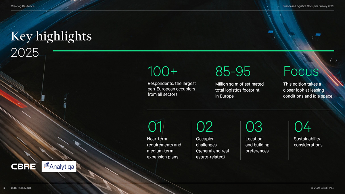 Key Highlights - CBRE European Logistics Occupier Survey 2025 Key Highlights